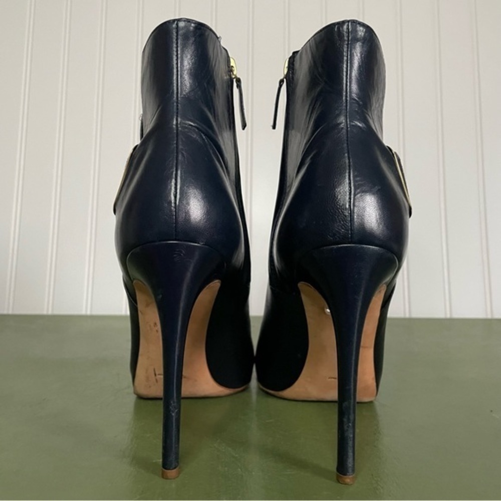 Rupert Sanderson Stiletto Heel Platform Ankle Boots/Booties in Navy Leather - Picture 10 of 14